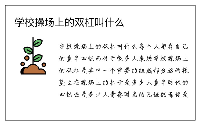 学校操场上的双杠叫什么