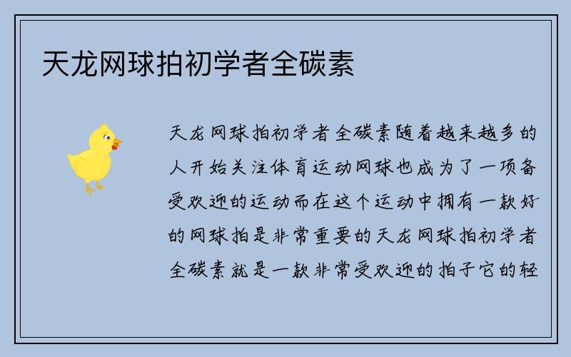 天龙网球拍初学者全碳素