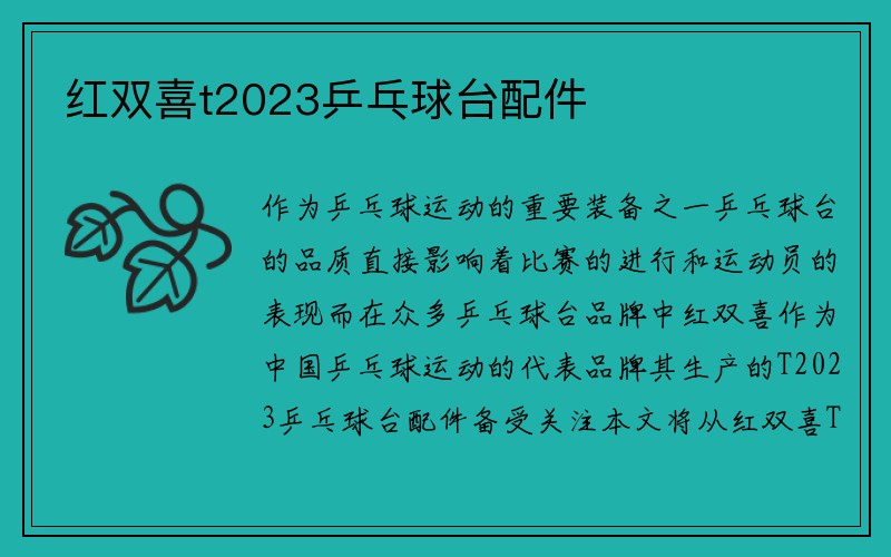 红双喜t2023乒乓球台配件