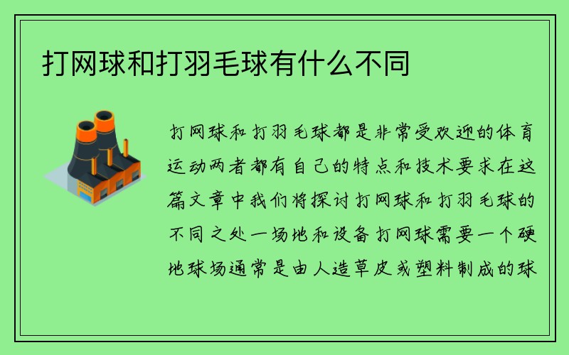 打网球和打羽毛球有什么不同