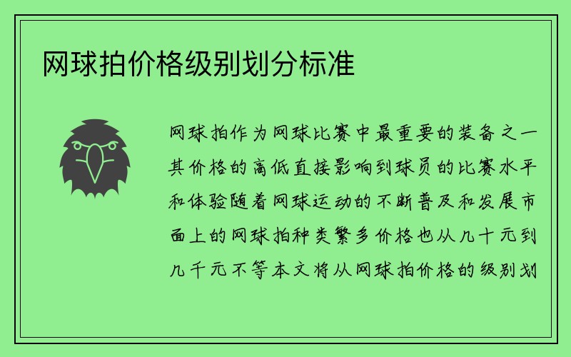 网球拍价格级别划分标准