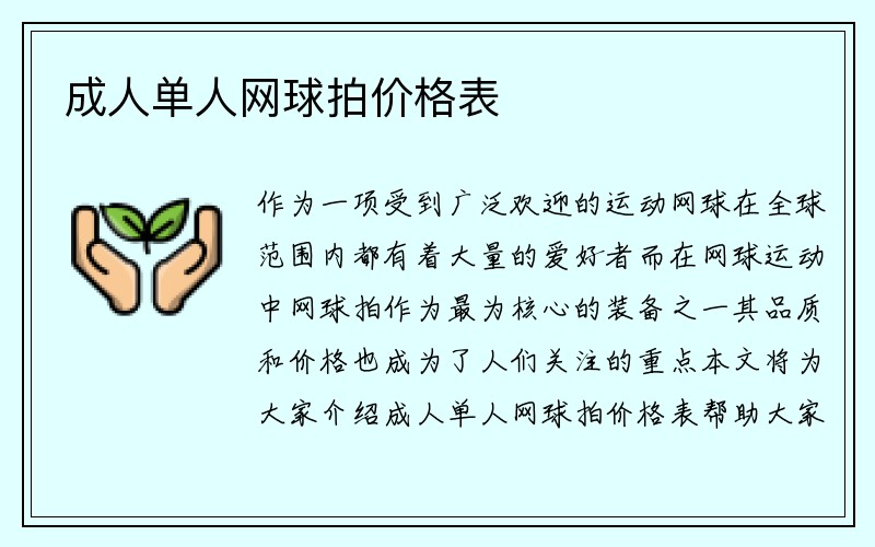 成人单人网球拍价格表