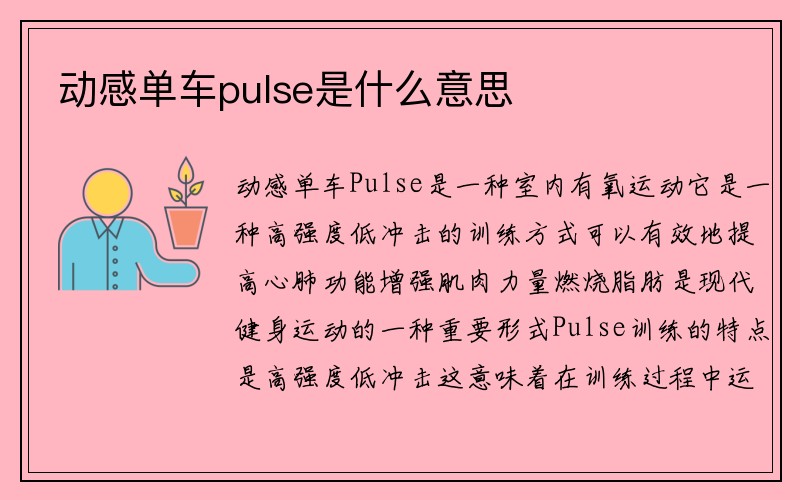 动感单车pulse是什么意思