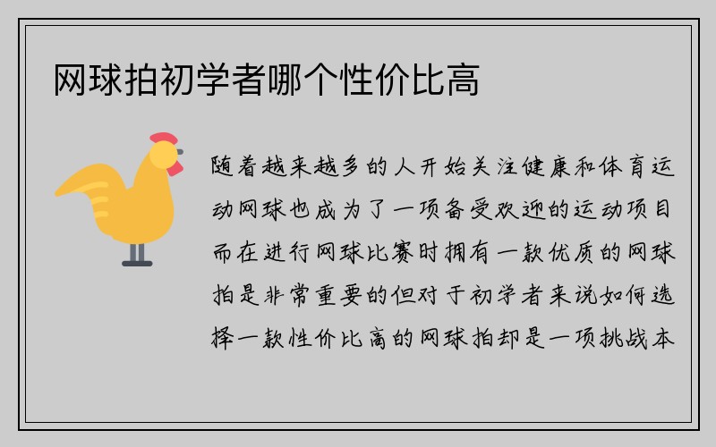 网球拍初学者哪个性价比高