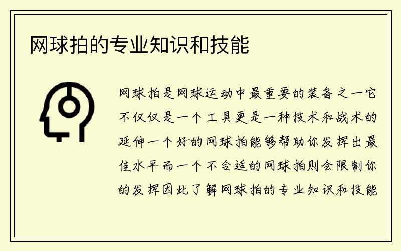 网球拍的专业知识和技能