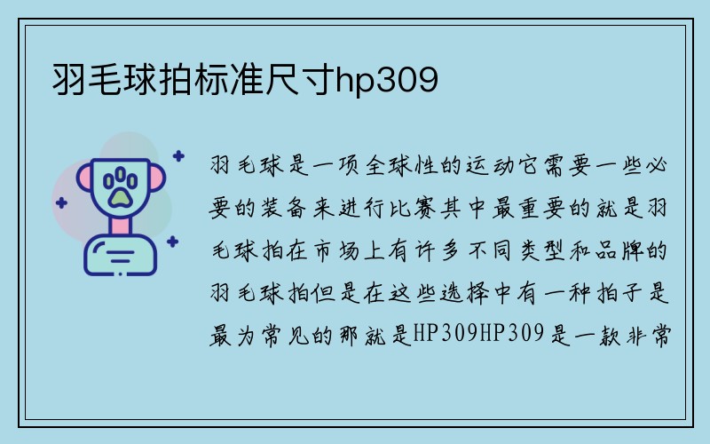 羽毛球拍标准尺寸hp309