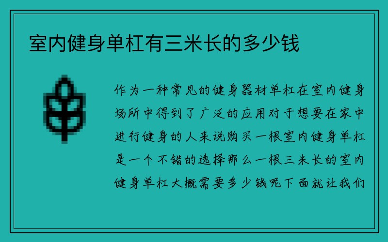 室内健身单杠有三米长的多少钱